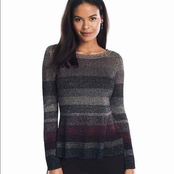 White House Black Market Sweaters - 🌸White House Black Market Metallic Peplum Top